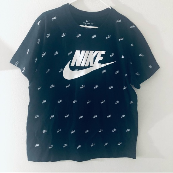 NIKE MEN’S BLACK -WHITE T-SHIRT.SIZE LARGE - Picture 1 of 5